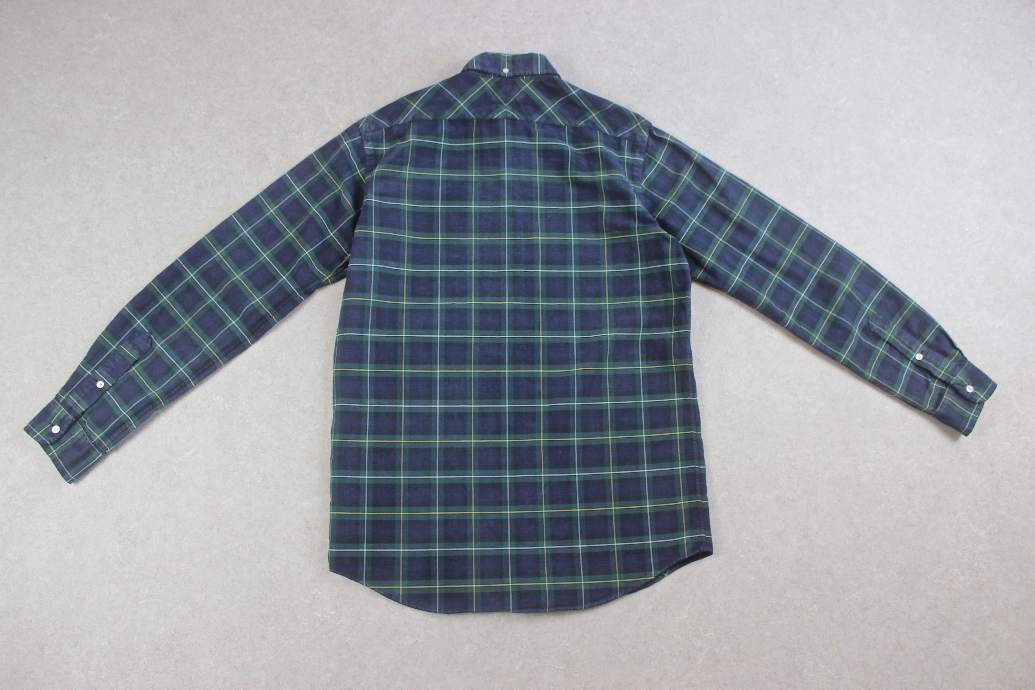 RRL Ralph Lauren - Popover Shirt - Green/Navy Blue Check - Small