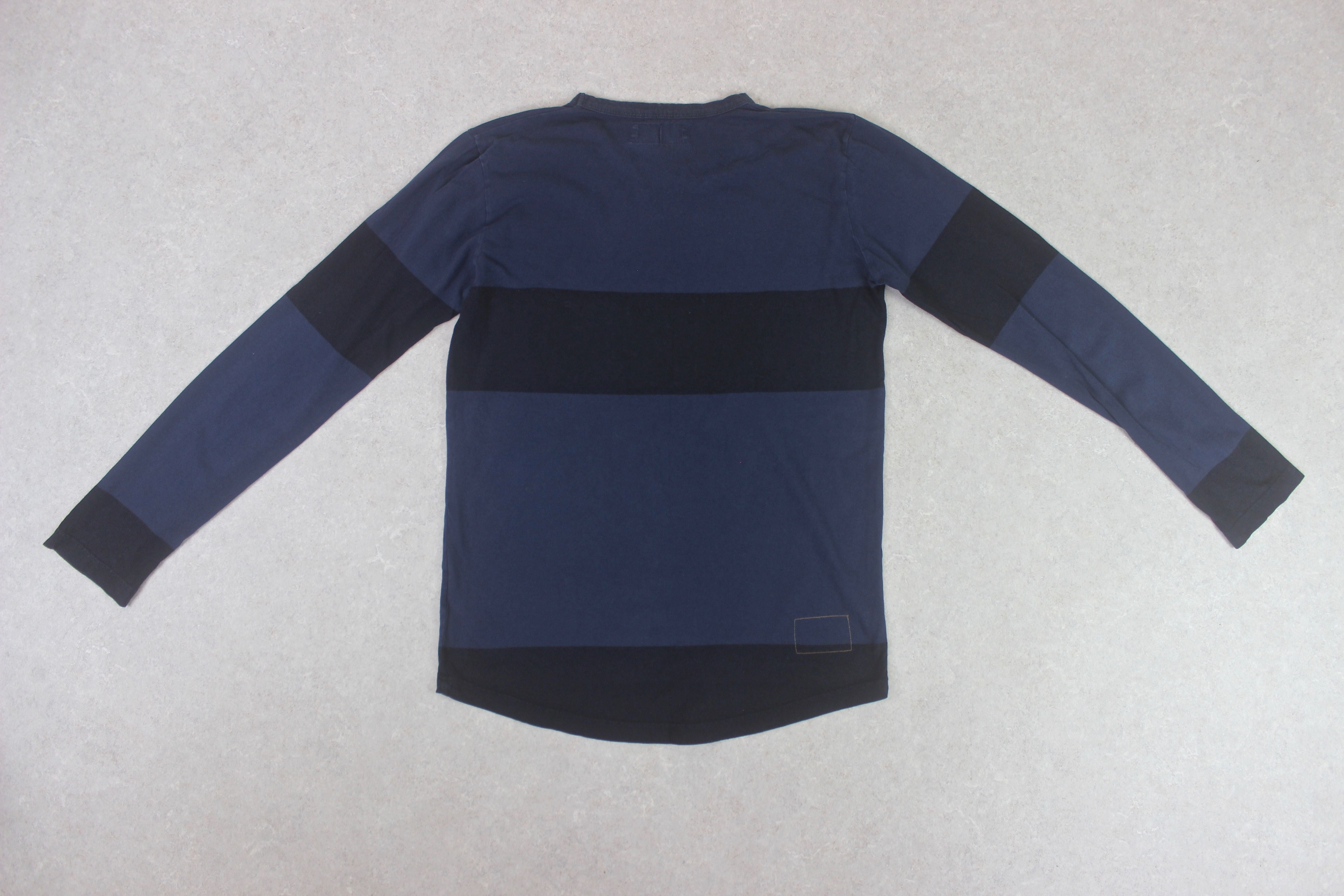 Universal Works - Long Sleeve T Shirt - Blue Stripe - Small