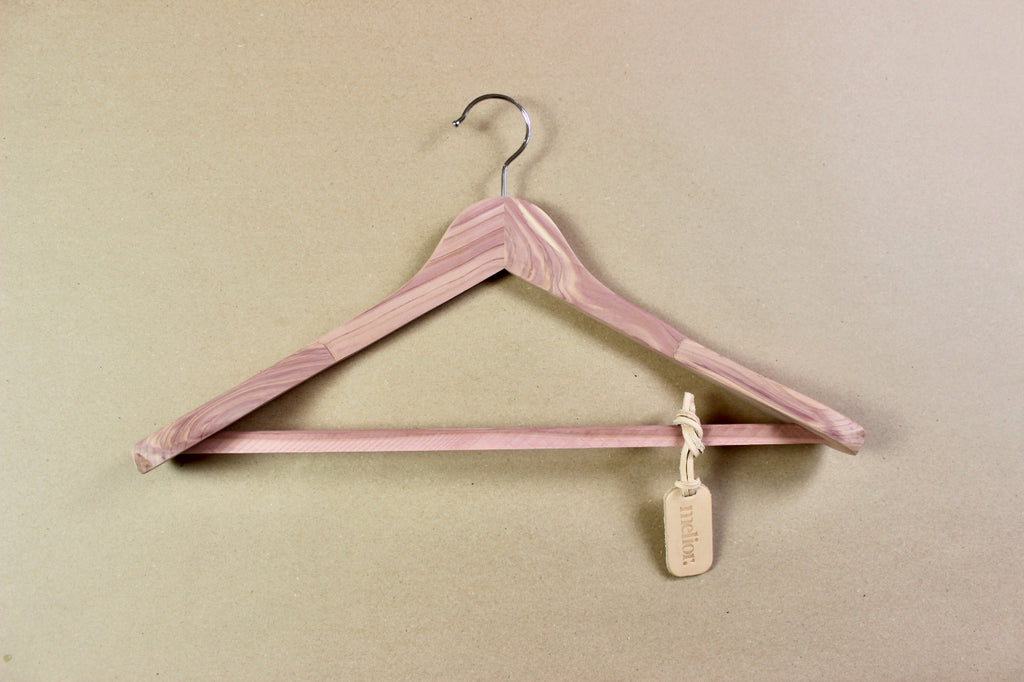 melior. - Premium Cedar Wood Wide Shoulder Clothes Hanger