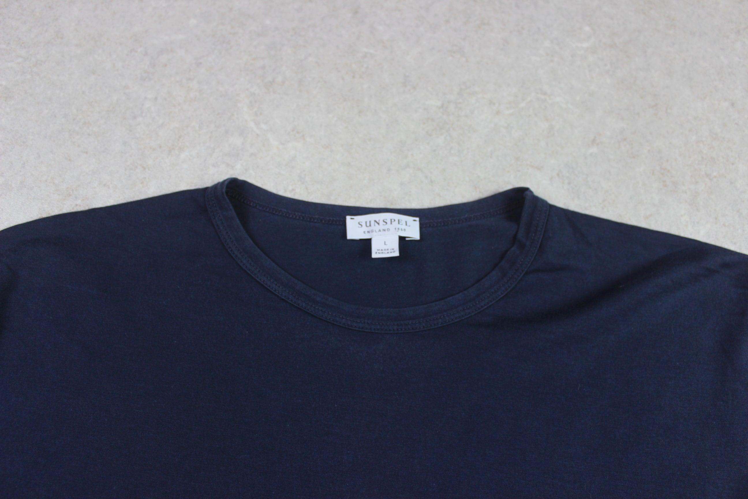 Sunspel - Long Sleeve T Shirt - Navy Blue - Large