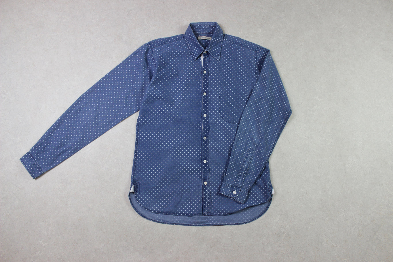 Oliver Spencer - Shirt - Blue/White Polka Dot - 15/38/Small