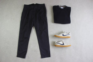 Engineered Garments - Reverse Pleat Cinch Trousers - Navy Blue - 30