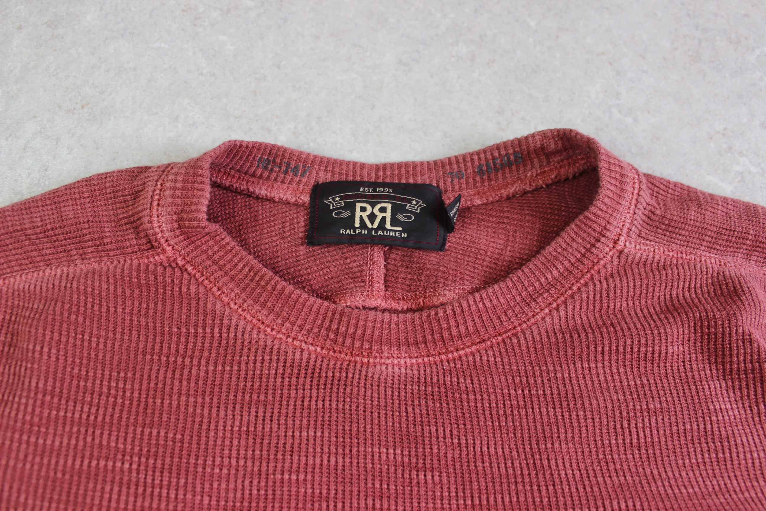 RRL Ralph Lauren - Long Sleeve Thermal T Shirt - Red - Small