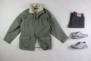 Fjallraven - G-1000 Borg Lined Coat Jacket - Green - Small