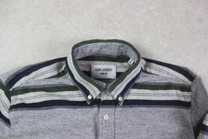 Our Legacy - Shirt - Grey/Green/Blue Stripe - 48/Medium